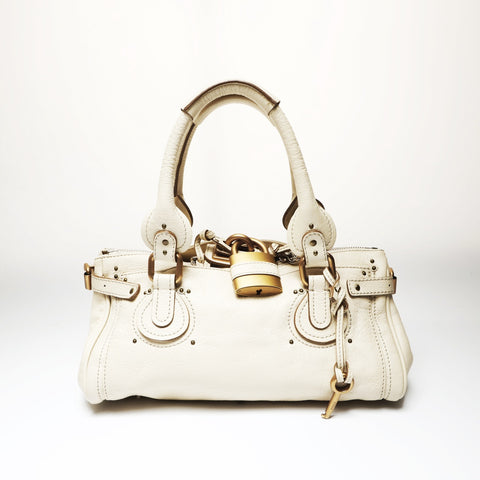 Chloe Paddington Leather Shoulder Bag beige WS27090