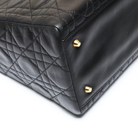 Christian Dior Lady Dior Medium 2way Lambskin Handbag black WS27096