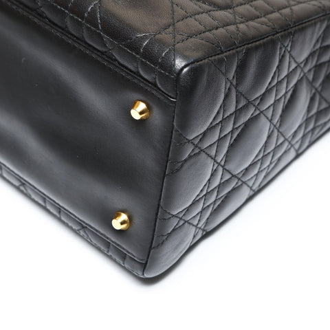 Christian Dior Lady Dior Medium 2way Lambskin Handbag black WS27096