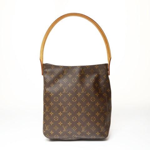 LOUIS VUITTON Monogram Looping GM 2001 Shoulder Bag Brown WS27099