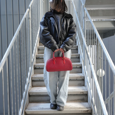 LOUIS VUITTON 2002 Epi Jasmine Handbag Red WS27104