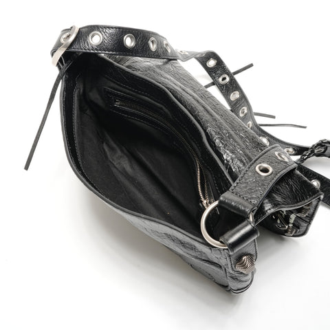 BALENCIAGA Le Cagoule XS DIY METAL Shoulder Bag black WS27108