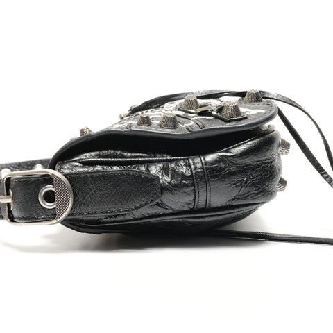 BALENCIAGA Le Cagoule XS DIY METAL Shoulder Bag black WS27108
