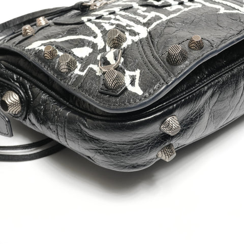 BALENCIAGA Le Cagoule XS DIY METAL Shoulder Bag black WS27108