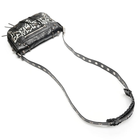 BALENCIAGA Le Cagoule XS DIY METAL Shoulder Bag black WS27108