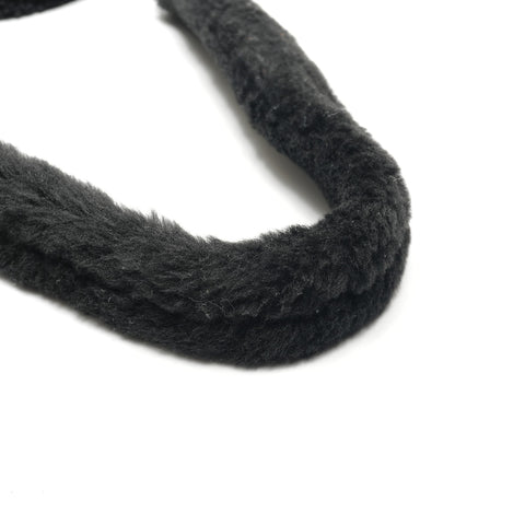 PRADA Shearling sheep fur logo 2way Handbag black WS27109