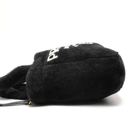 PRADA Shearling sheep fur logo 2way Handbag black WS27109
