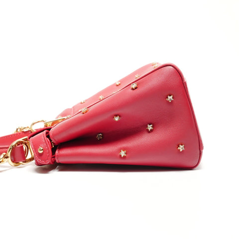 FENDI Peekaboo nappa leather rhinestone 2-way bag Handbag Red WS27110