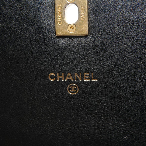 CHANEL Matelasse Lambskin Chain Shoulder Bag black WS27111