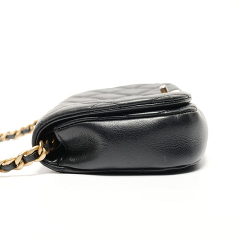 CHANEL Matelasse Lambskin Chain Shoulder Bag black WS27111