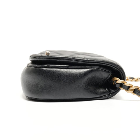 CHANEL Matelasse Lambskin Chain Shoulder Bag black WS27111