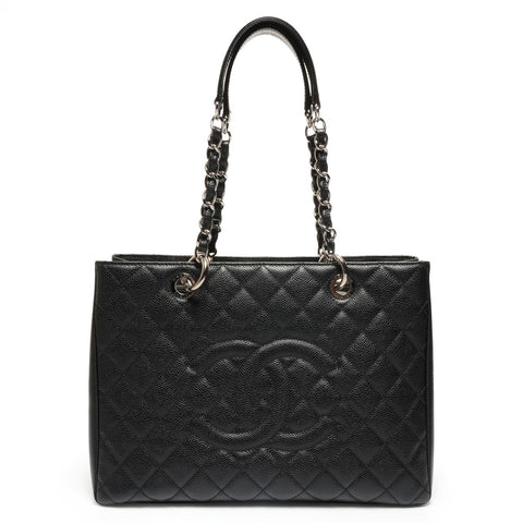 CHANEL Large COCO Mark GST Matelass Caviar Tote, Series 19 Tote Bag black WS27114