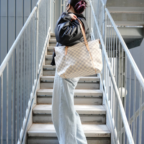 LOUIS VUITTON 2009 Totally MM Damier Tote Bag white WS27116