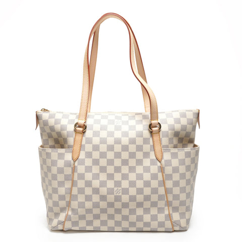 LOUIS VUITTON 2009 Totally MM Damier Tote Bag white WS27116
