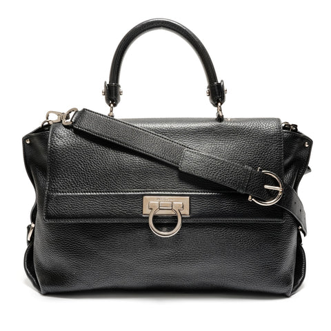 Salvatore Ferragamo Gancini 2way Handbag black WS27119