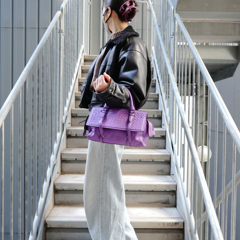 BOTTEGAVENETA INTRECCIATO Monaco Bag Handbag purple WS27124