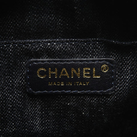 CHANEL 10 series 2005-2006 COCO Mark Sparkling Denim Shoulder Bag blue WS27125