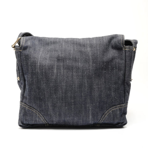 CHANEL 10 series 2005-2006 COCO Mark Sparkling Denim Shoulder Bag blue WS27125