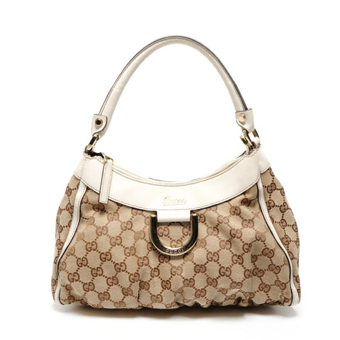GUCCI GG Canvas Abbey Hobo Handbag Brown WS27127