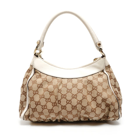 GUCCI GG Canvas Abbey Hobo Handbag Brown WS27127
