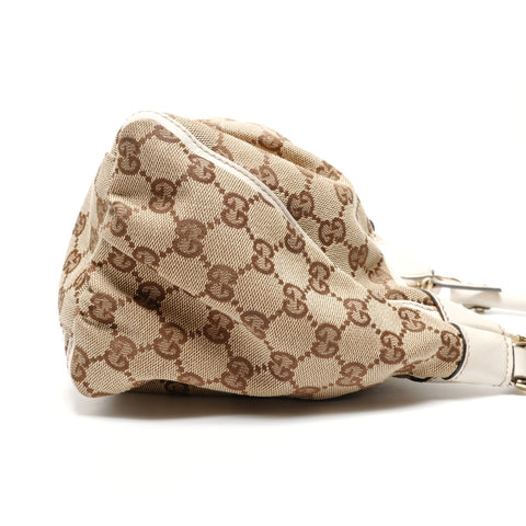 GUCCI GG Canvas Abbey Hobo Handbag Brown WS27127