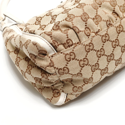 GUCCI GG Canvas Abbey Hobo Handbag Brown WS27127