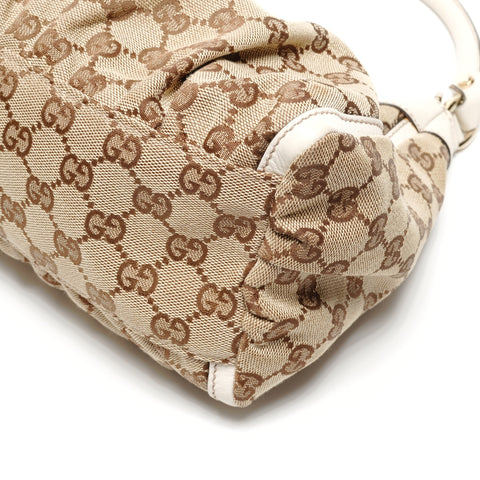 GUCCI GG Canvas Abbey Hobo Handbag Brown WS27127