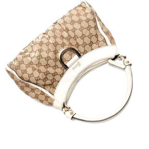 GUCCI GG Canvas Abbey Hobo Handbag Brown WS27127