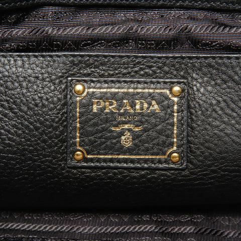 PRADA Leather Vitello Dyno Tote Bag black WS27132