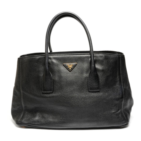 PRADA Leather Vitello Dyno Tote Bag black WS27132
