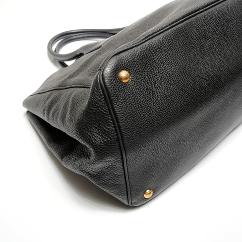 PRADA Leather Vitello Dyno Tote Bag black WS27132