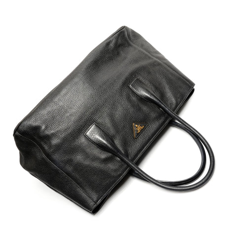 PRADA Leather Vitello Dyno Tote Bag black WS27132
