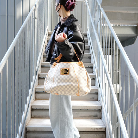 LOUIS VUITTON 2010 Damier Galliera PM Shoulder Bag white WS27133