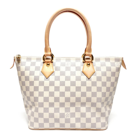 LOUIS VUITTON 2008 Damier Azur Saleya PM Handbag white WS27136