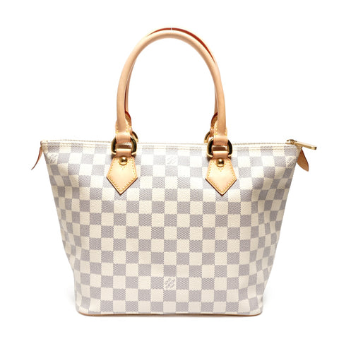LOUIS VUITTON 2008 Damier Azur Saleya PM Handbag white WS27136