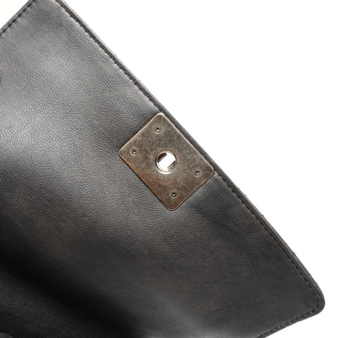 CHANEL No. 18 Boy Chanel Gunmetal Chain 2013-2015 Shoulder Bag black WS27137