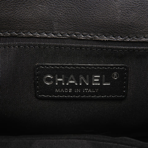 CHANEL No. 18 Boy Chanel Gunmetal Chain 2013-2015 Shoulder Bag black WS27137
