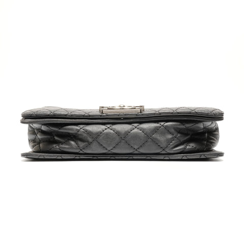 CHANEL No. 18 Boy Chanel Gunmetal Chain 2013-2015 Shoulder Bag black WS27137