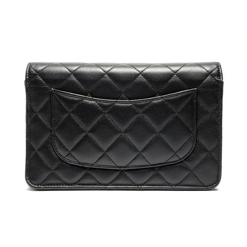 CHANEL Matelasse Chain Wallet with IC Plate Shoulder Bag black WS27138