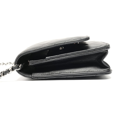 CHANEL Matelasse Chain Wallet with IC Plate Shoulder Bag black WS27138