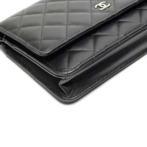 CHANEL Matelasse Chain Wallet with IC Plate Shoulder Bag black WS27138