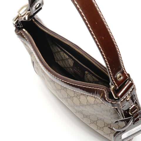 GUCCI GG Supreme One Shoulder Bag PVC Shoulder Bag Brown WS27140