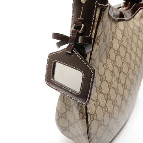 GUCCI GG Supreme One Shoulder Bag PVC Shoulder Bag Brown WS27140