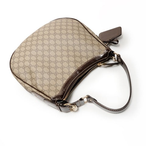 GUCCI GG Supreme One Shoulder Bag PVC Shoulder Bag Brown WS27140