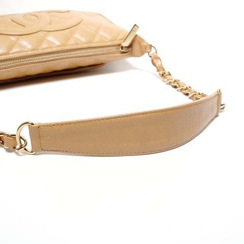 CHANEL No. 9 2004-2005 Caviar Skin COCO Mark One Shoulder Bag Shoulder Bag beige WS27144