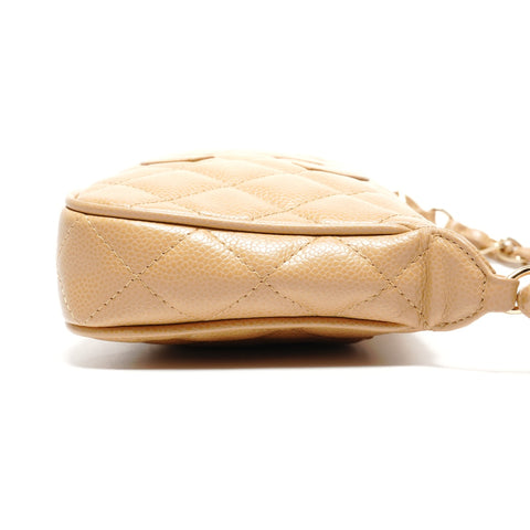 CHANEL No. 9 2004-2005 Caviar Skin COCO Mark One Shoulder Bag Shoulder Bag beige WS27144