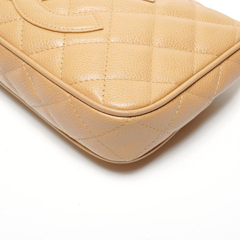 CHANEL No. 9 2004-2005 Caviar Skin COCO Mark One Shoulder Bag Shoulder Bag beige WS27144