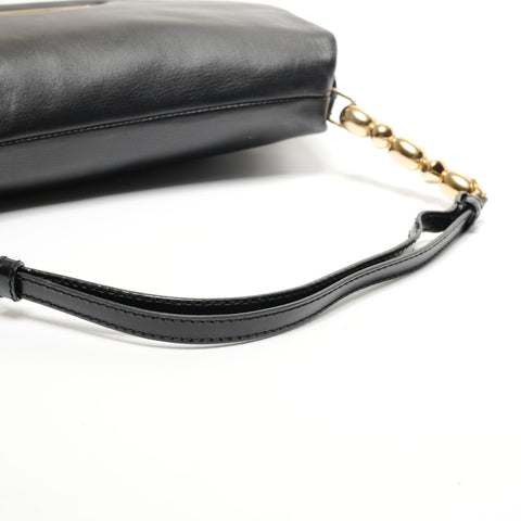 Christian Dior Marispearl Leather Shoulder Bag black WS27145