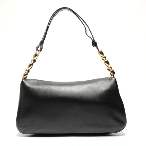 Christian Dior Marispearl Leather Shoulder Bag black WS27145