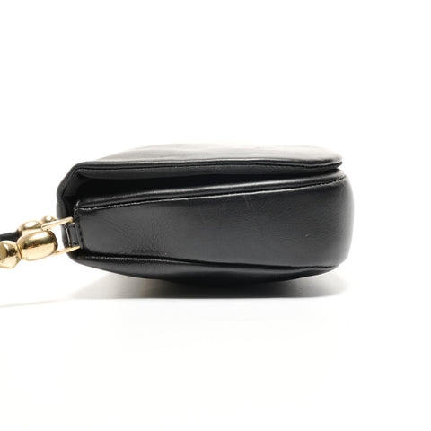 Christian Dior Marispearl Leather Shoulder Bag black WS27145